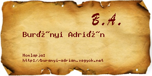 Burányi Adrián névjegykártya